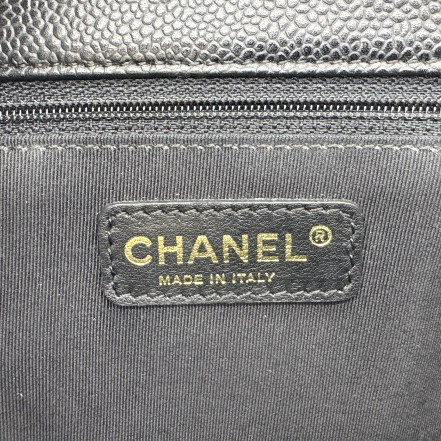 Chanel Grand Shopping Quilted Leather Tote Bag Black