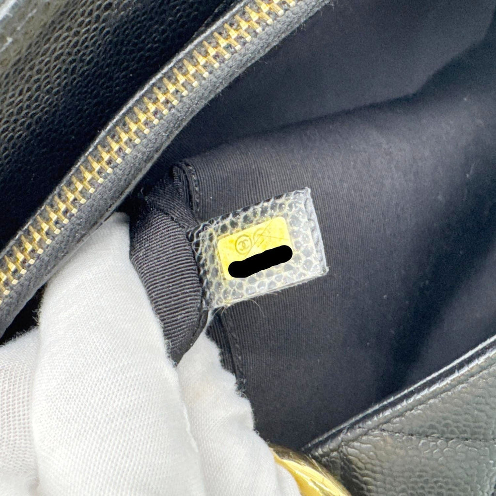 Chanel Grand Shopping Quilted Leather Tote Bag Black