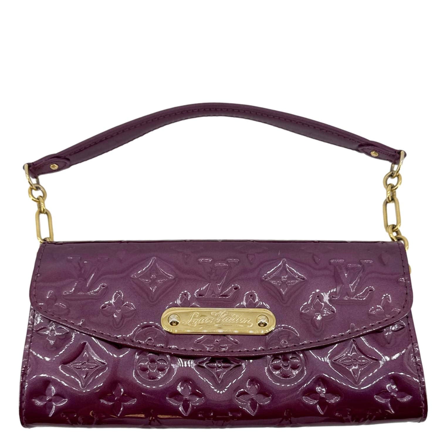 LOUIS VUITTON Sunset Boulevard Monogram Vernis Shoulder Bag Dark Purple