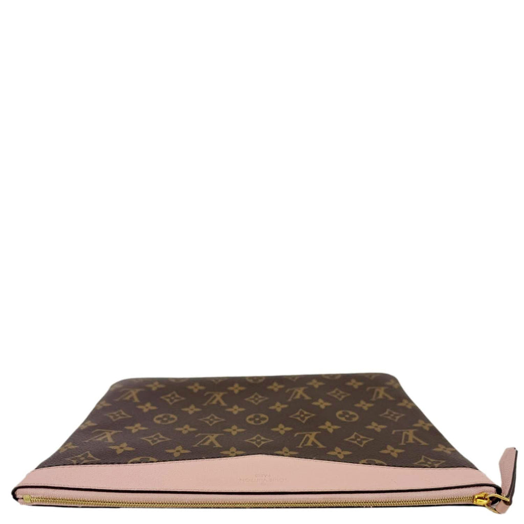 LOUIS VUITTON Daily Pouch Monogram Canvas Clutch Pink