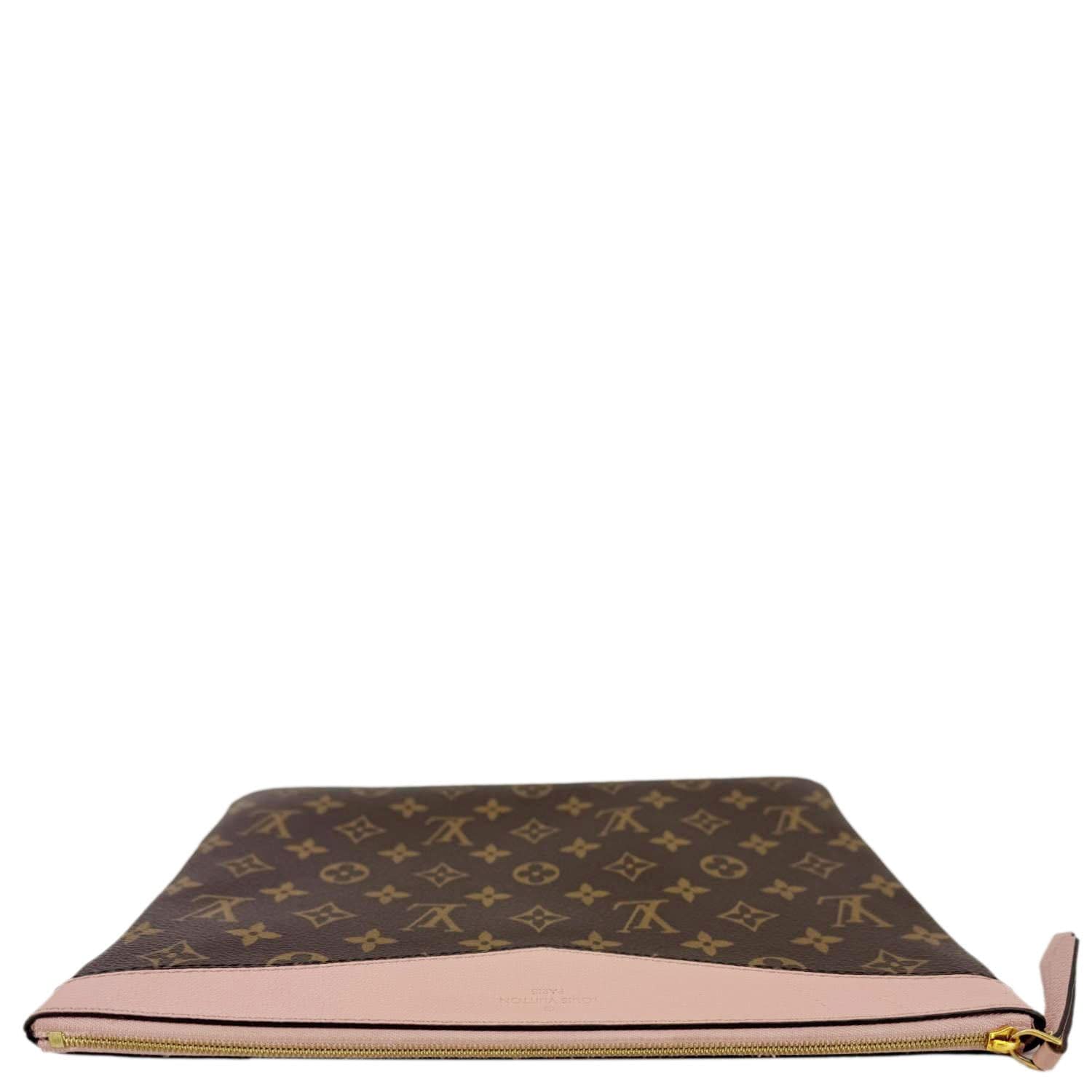 LOUIS VUITTON Daily Pouch Monogram Canvas Clutch Pink