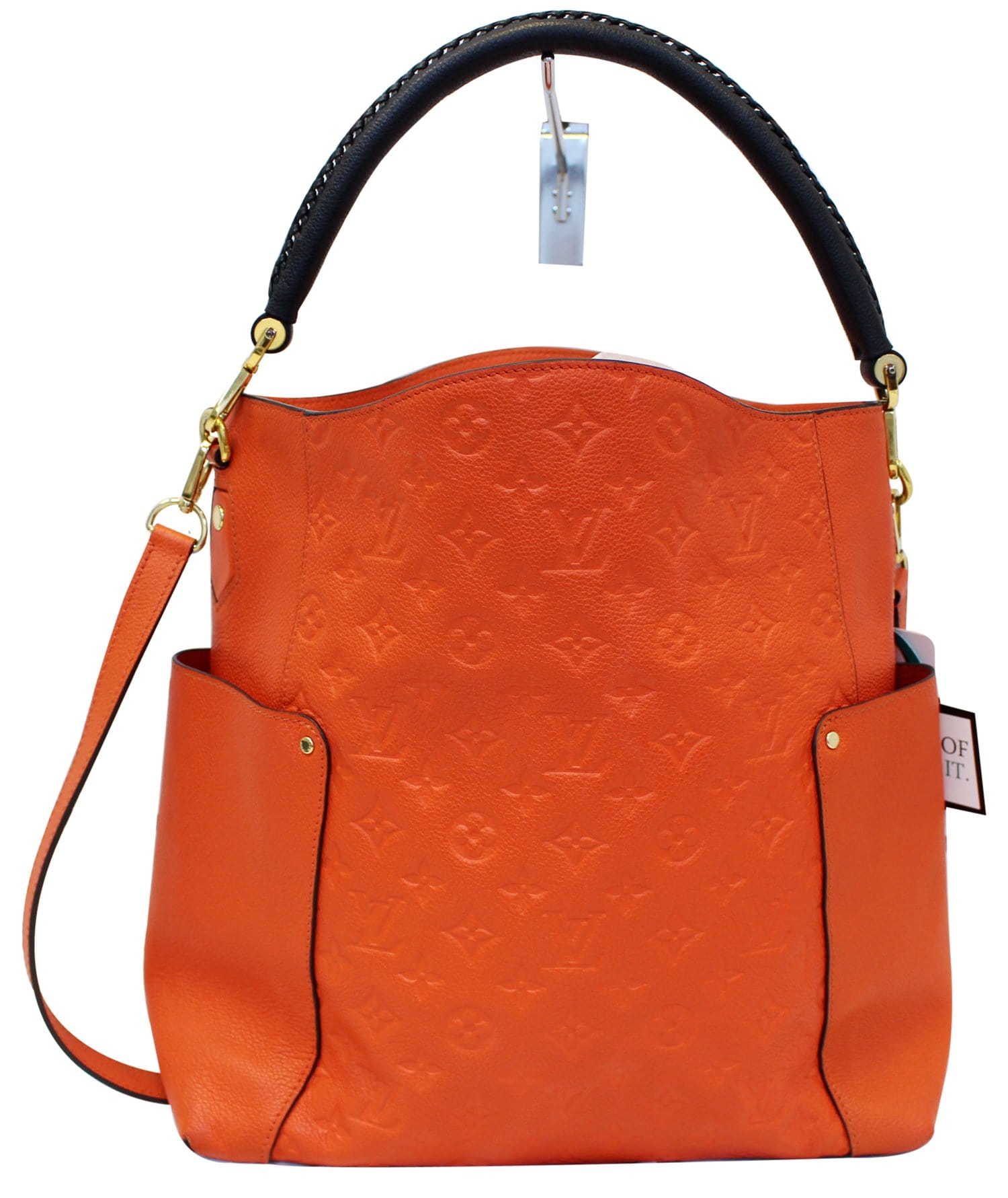 LOUIS VUITTON Orange Monogram Empreinte Leather Bagatelle Shoulder Bag