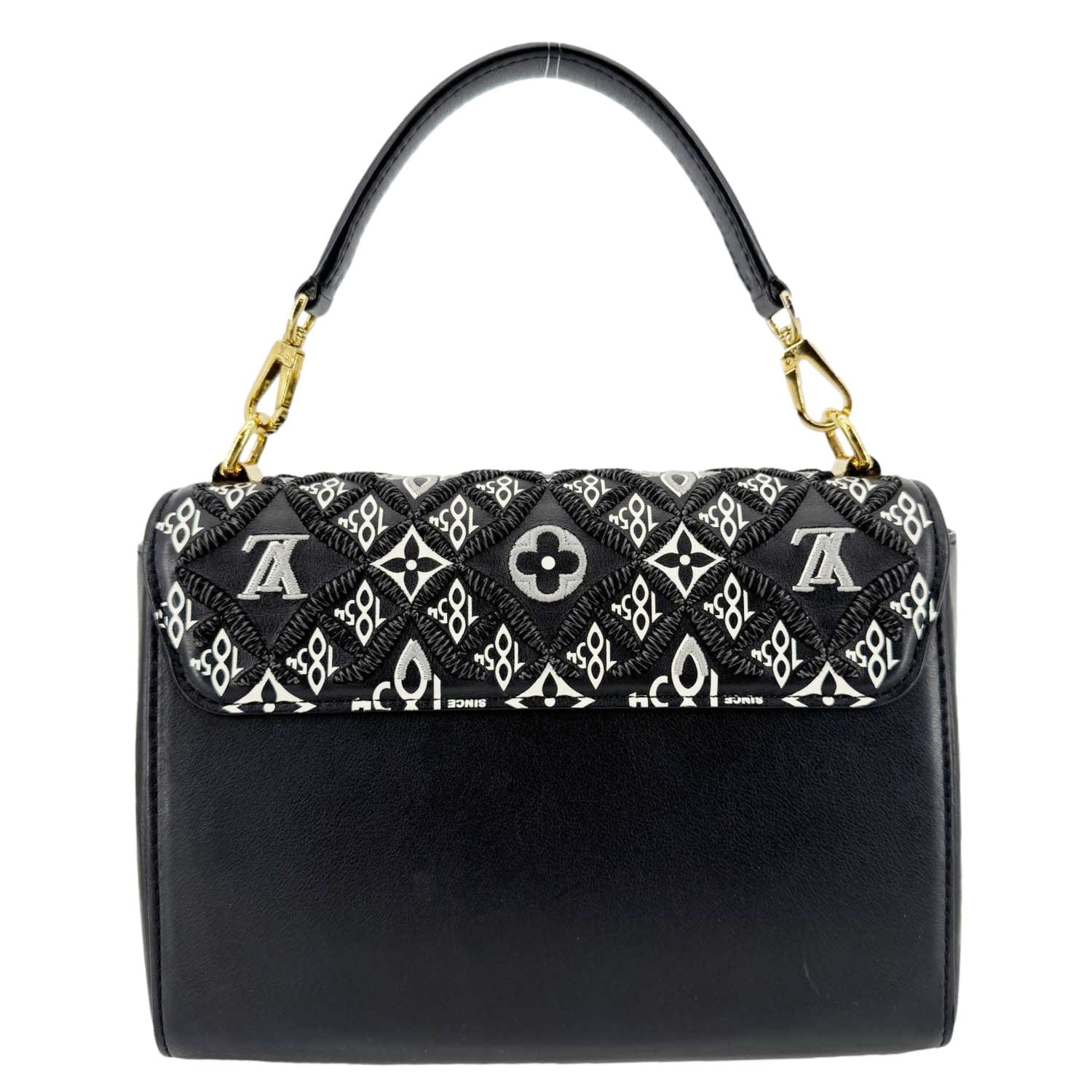 LOUIS VUITTON Metis Pochette Jacquard Since 1854 Leather Top Handle Satchel Bag Black
