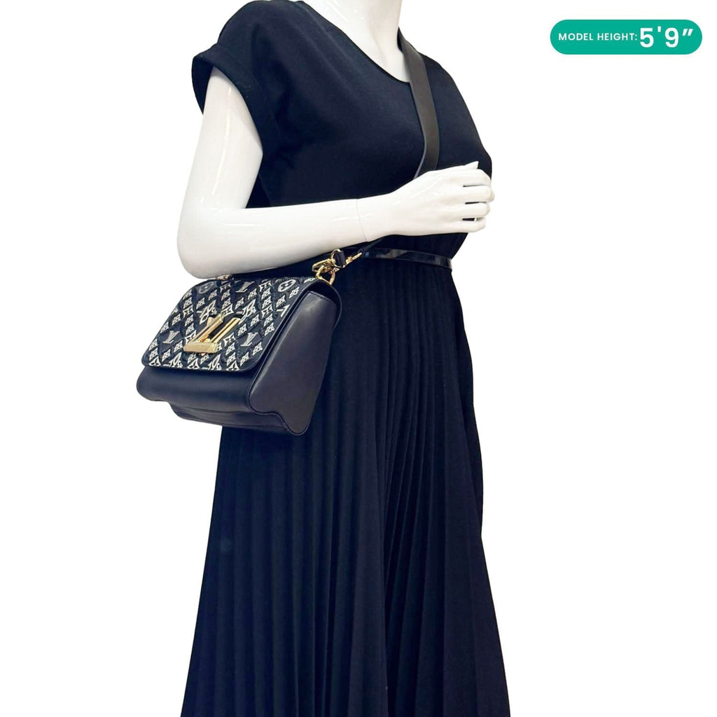 LOUIS VUITTON Metis Pochette Jacquard Since 1854 Leather Top Handle Satchel Bag Black