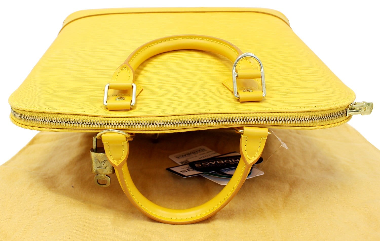 LOUIS VUITTON Epi Leather Alma PM Yellow Satchel Bag