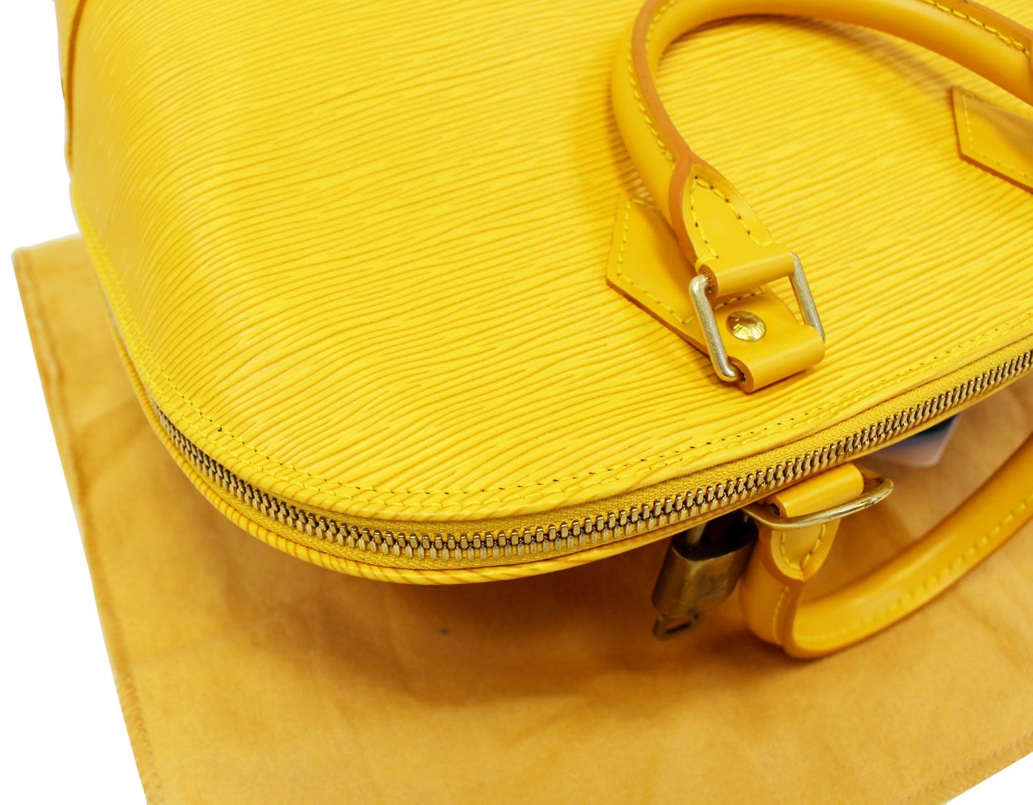LOUIS VUITTON Epi Leather Alma PM Yellow Satchel Bag