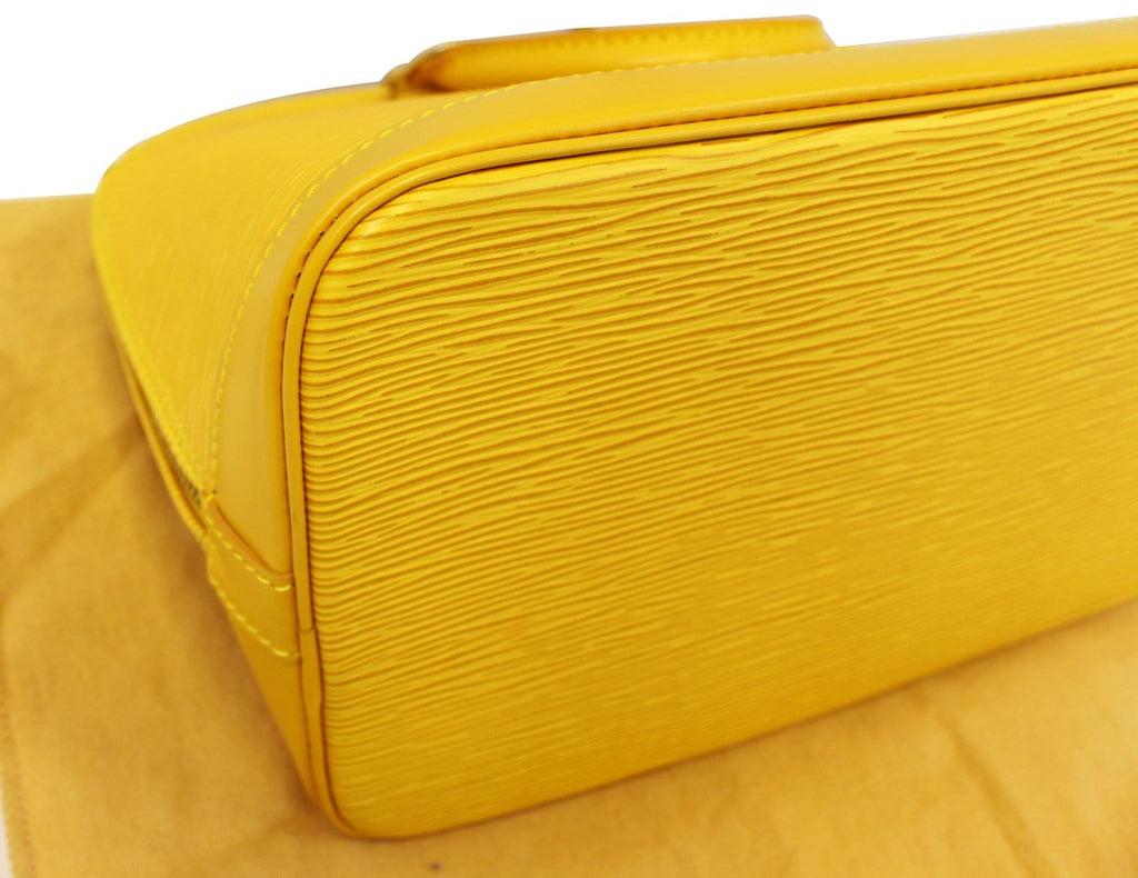 LOUIS VUITTON Epi Leather Alma PM Yellow Satchel Bag