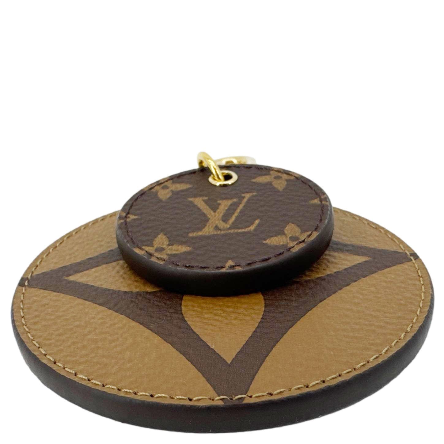 LOUIS VUITTON Reverse Monogram Canvas Key Holder and Bag Charm Brown