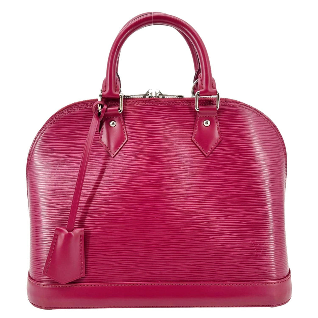 LOUIS VUITTON Alma PM Epi Leather Satchel Bag Burgundy