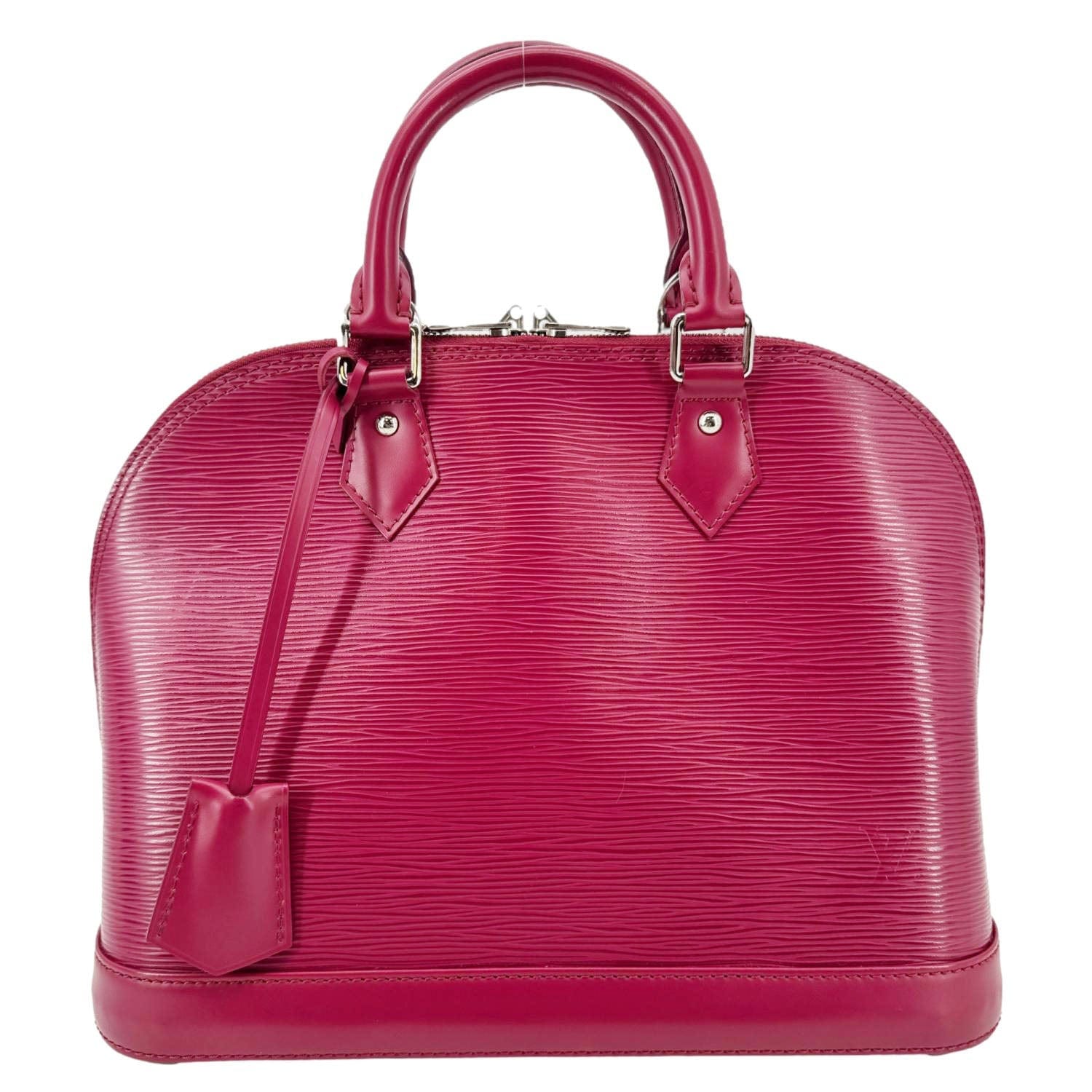 LOUIS VUITTON Alma PM Epi Leather Satchel Bag Burgundy