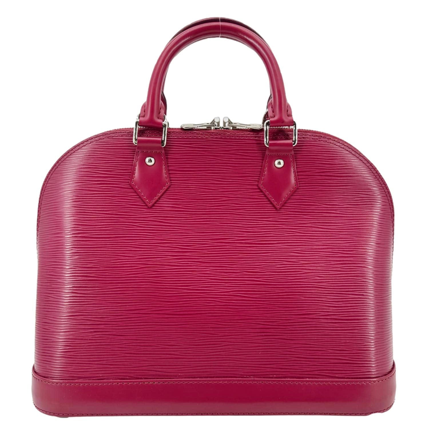 LOUIS VUITTON Alma PM Epi Leather Satchel Bag Burgundy