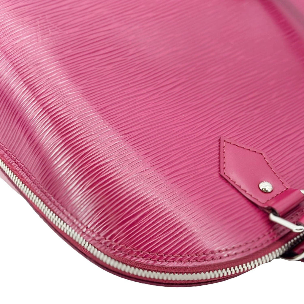 LOUIS VUITTON Alma PM Epi Leather Satchel Bag Burgundy