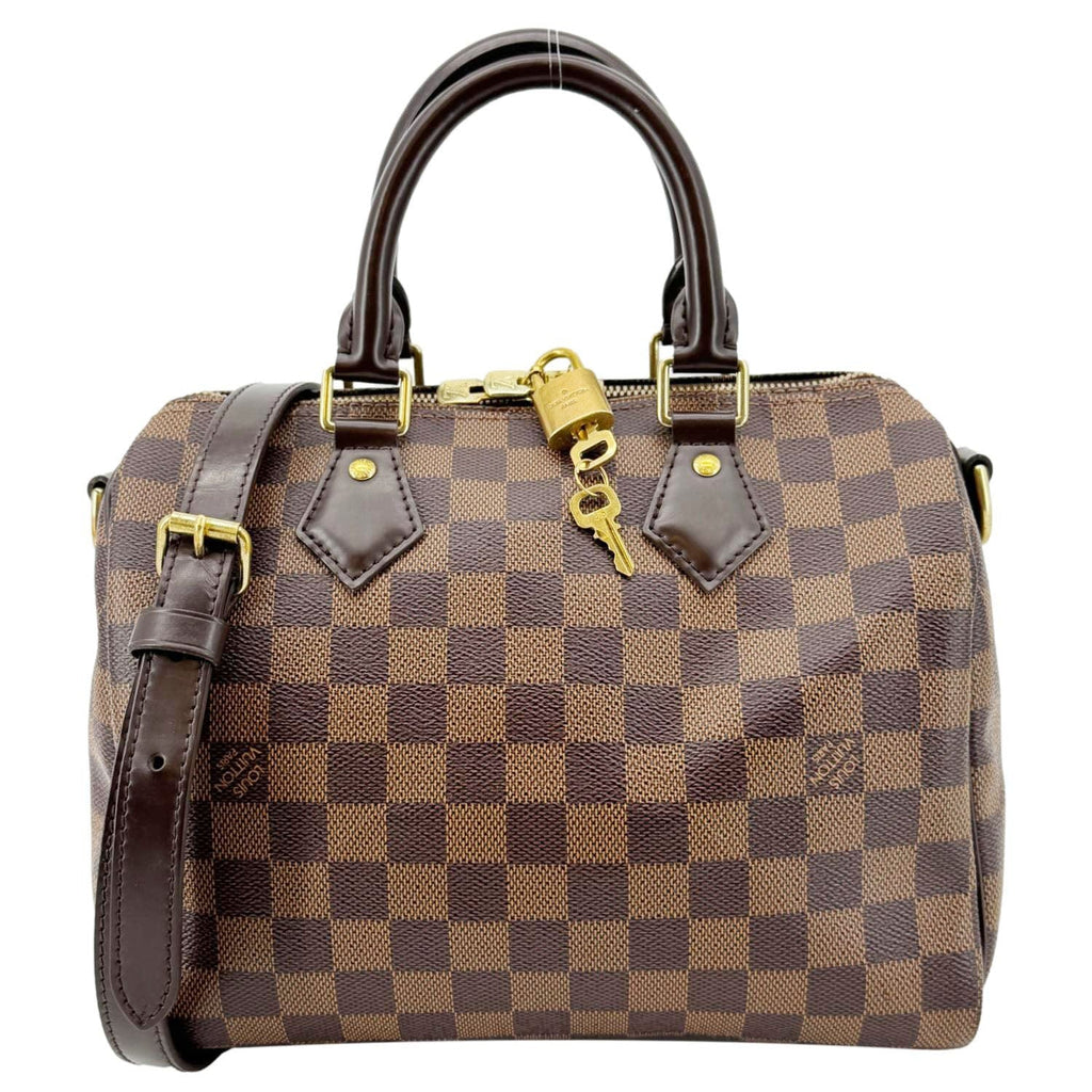 LOUIS VUITTON Speedy 25 Bandouliere Damier Ebene Shoulder Bag Brown