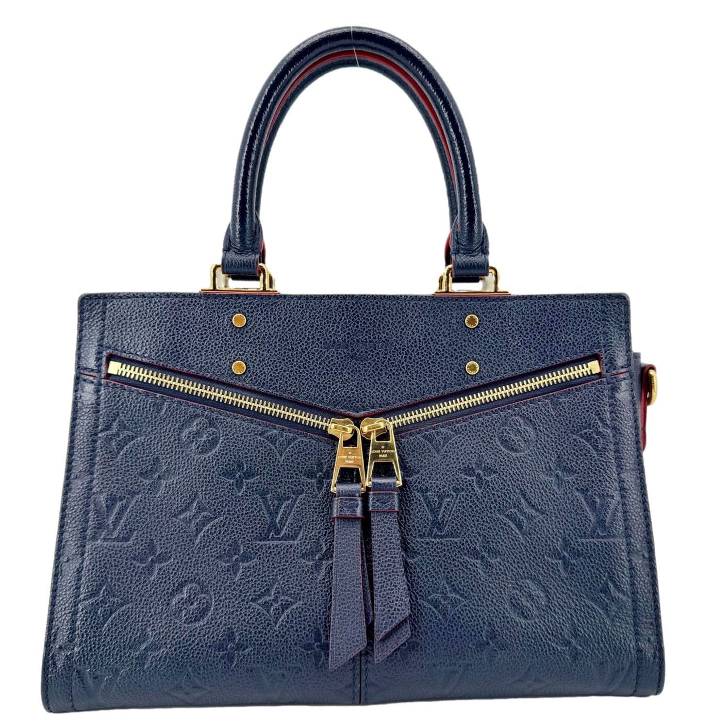 LOUIS VUITTON Sully PM Monogram Empreinte Leather Shoulder Bag Marine Rouge