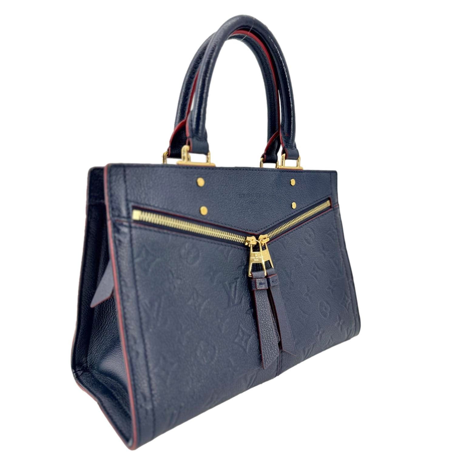 LOUIS VUITTON Sully PM Monogram Empreinte Leather Shoulder Bag Marine Rouge