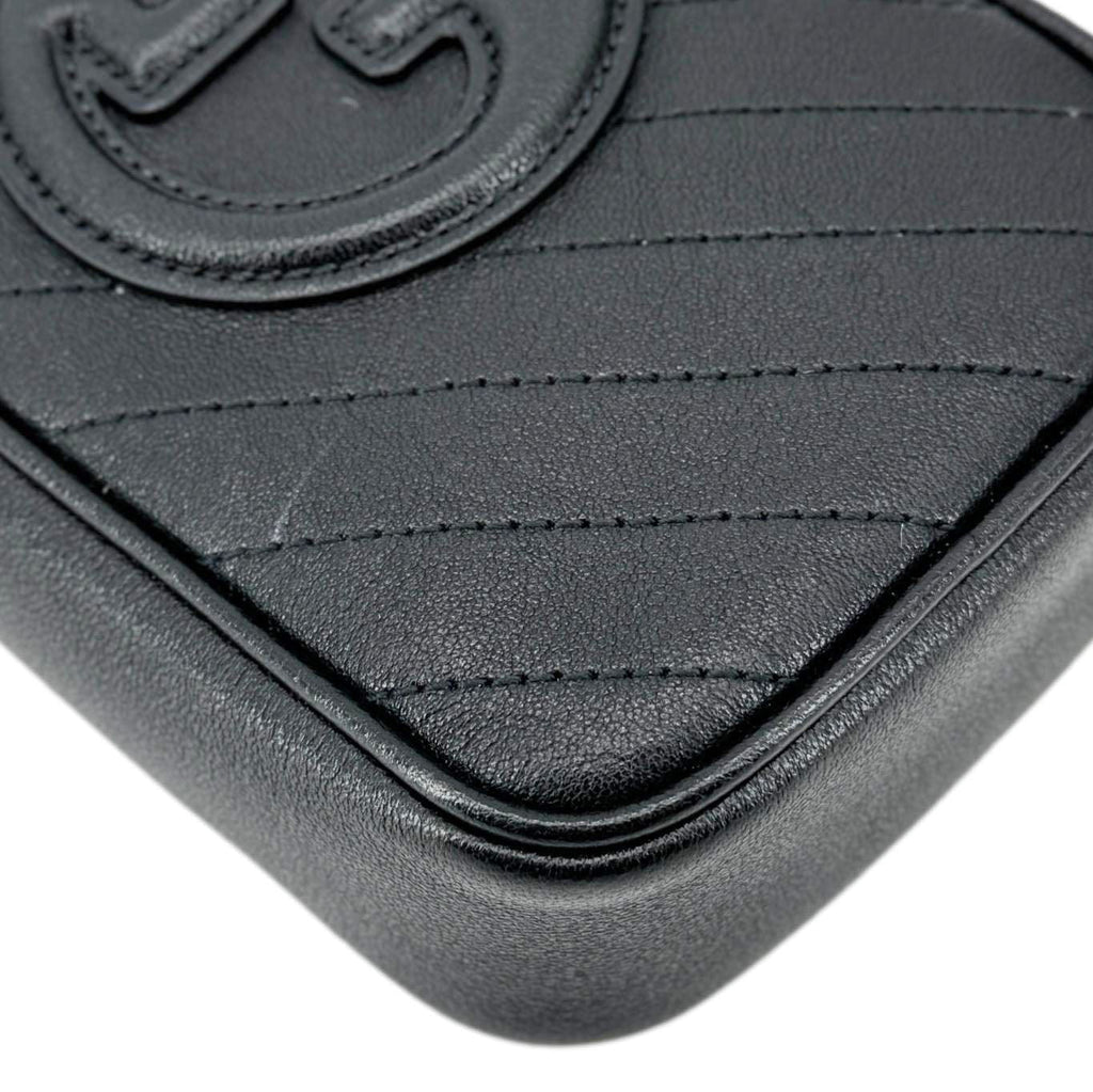GUCCI Blondie Mini Leather Shoulder Bag Black 760315