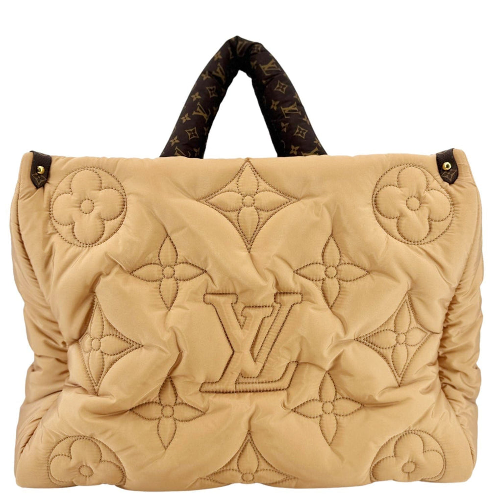 LOUIS VUITTON Onthego GM Giant Monogram Econyl Pillow Shoulder Bag Camel