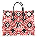 LOUIS VUITTON Onthego GM Crafty Monogram Giant Canvas Shoulder Bag Red