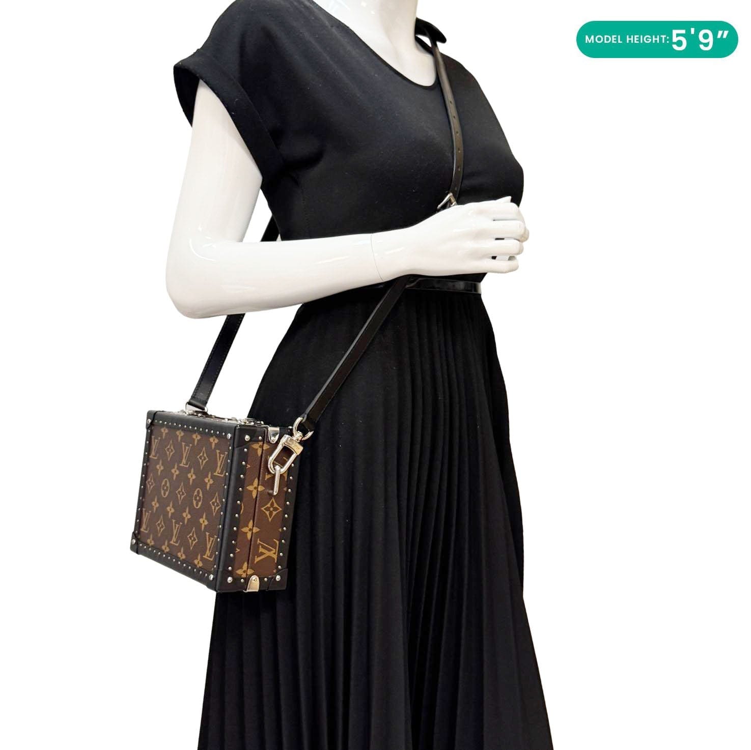 LOUIS VUITTON Clutch Box Monogram Macassar Canvas Crossbody Bag Brown
