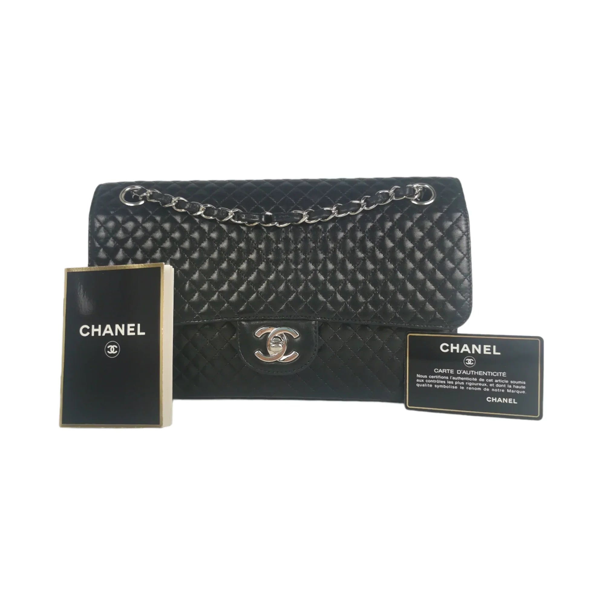 Chanel Classic Single Flap Medium Black Micro Lambskin SiLouis Vuittoner