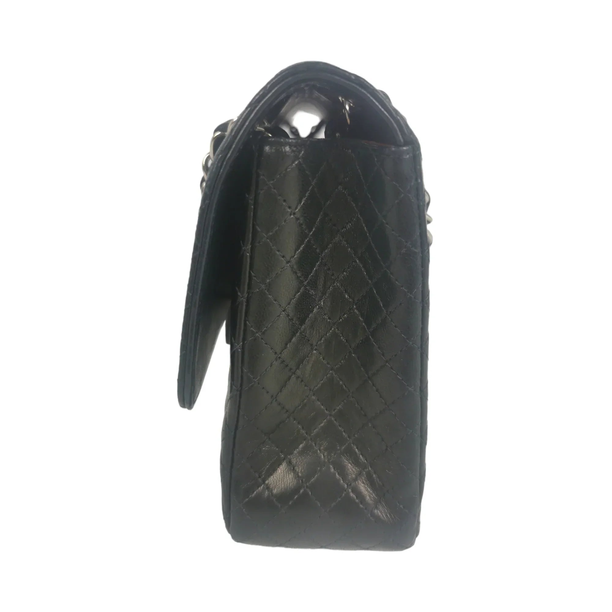Chanel Classic Single Flap Medium Black Micro Lambskin SiLouis Vuittoner