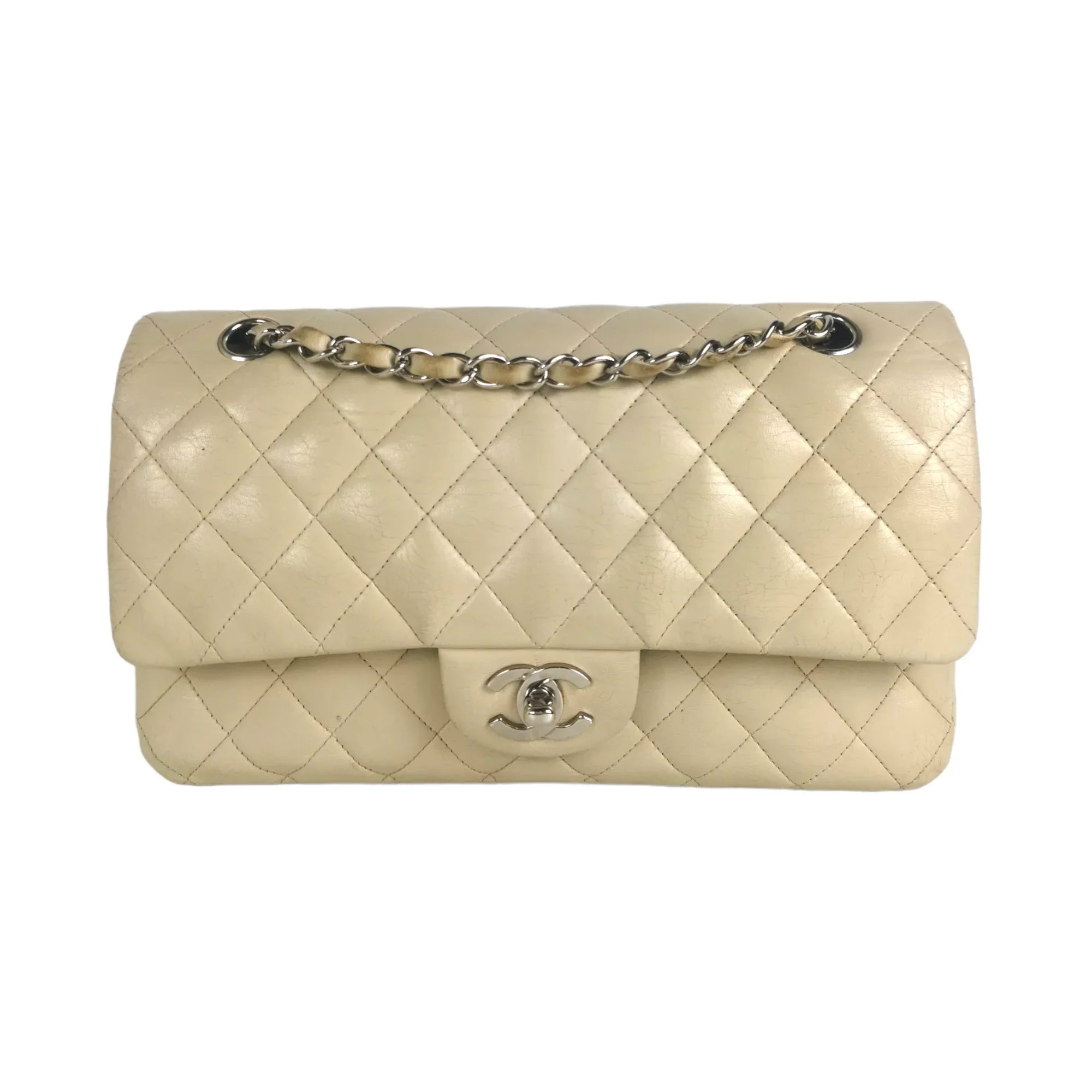 Chanel Classic Double Flap Medium Ivory Lambskin SiLouis Vuittoner
