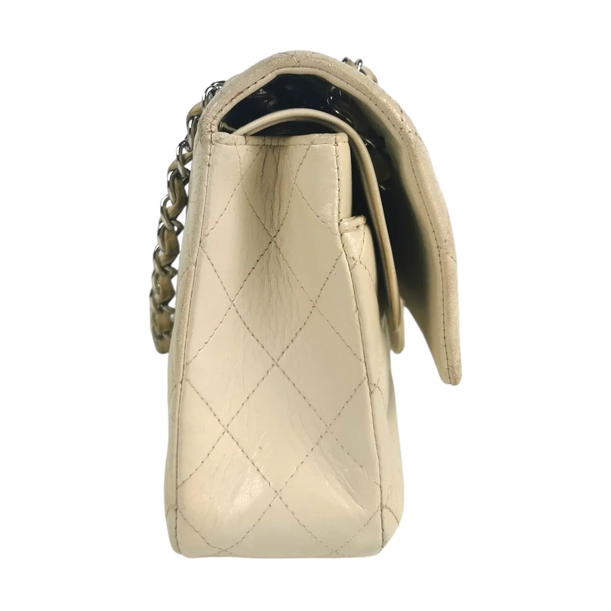 Chanel Classic Double Flap Medium Ivory Lambskin SiLouis Vuittoner