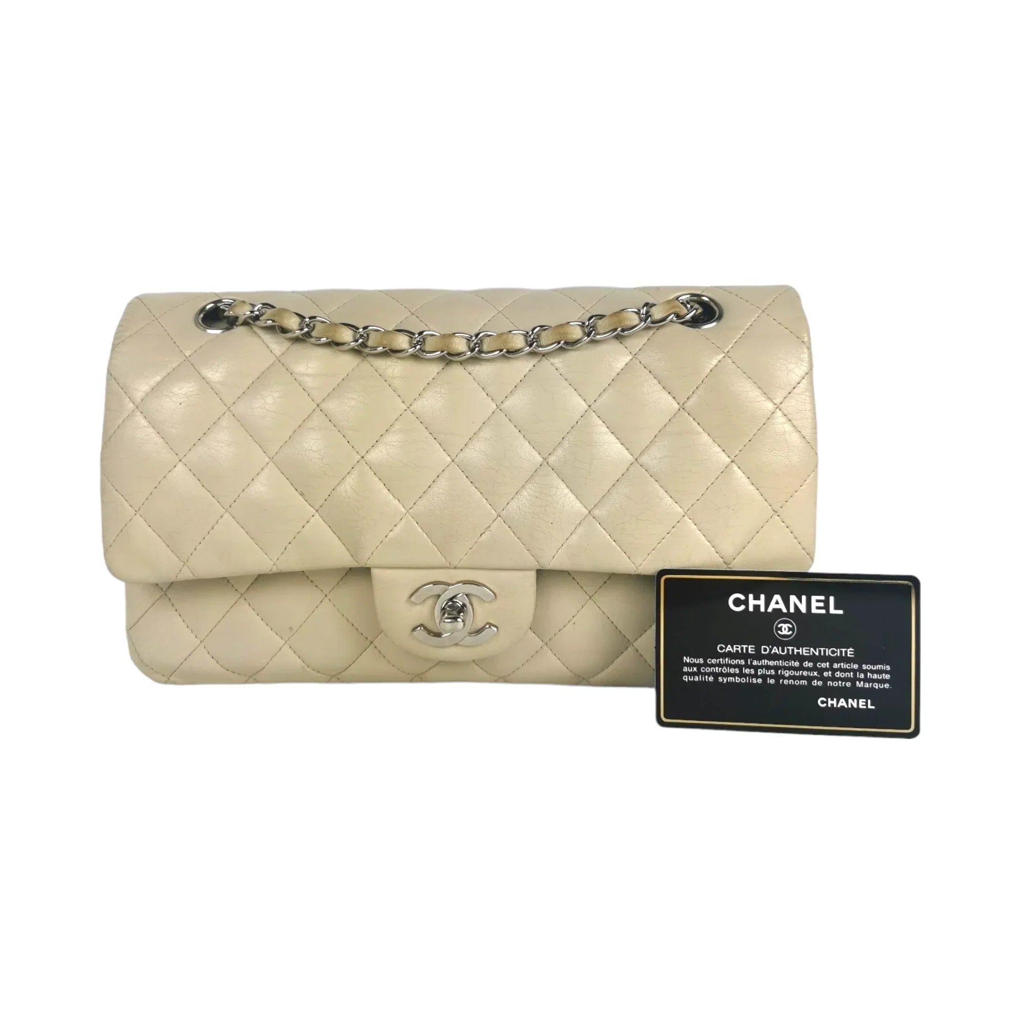 Chanel Classic Double Flap Medium Ivory Lambskin SiLouis Vuittoner