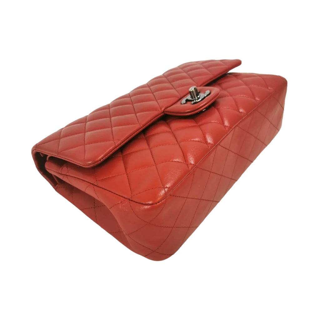 Chanel Classic Double Flap Medium Red Lambskin SiLouis Vuittoner