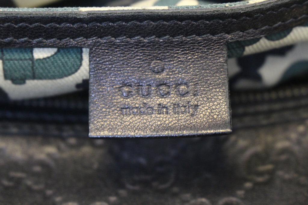 GUCCI Gucci Guccissima Leather Black Boston Bag 203696