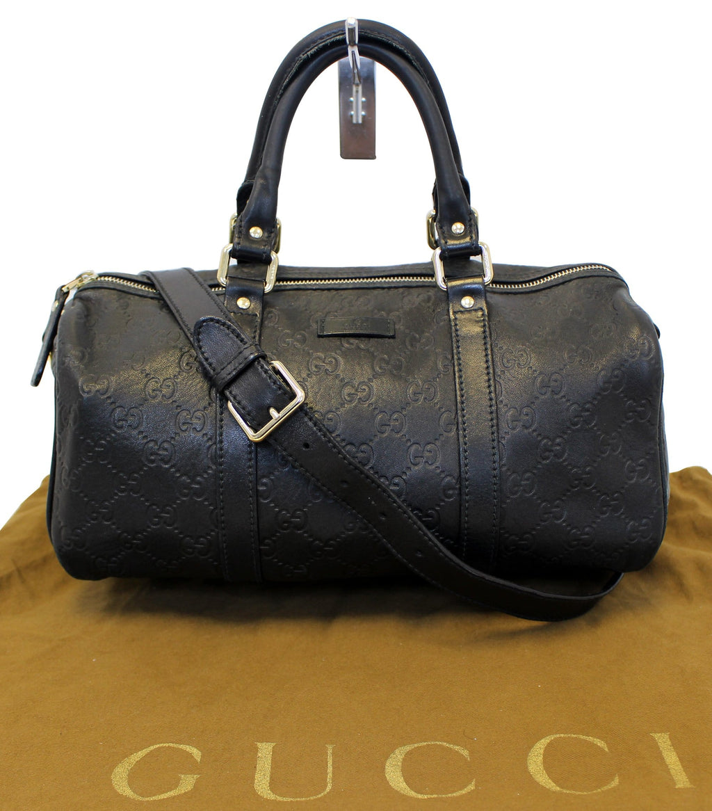 GUCCI Gucci Guccissima Leather Black Boston Bag 203696