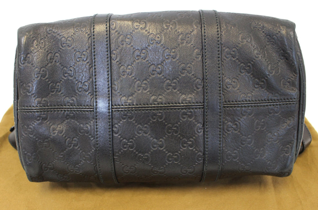 GUCCI Gucci Guccissima Leather Black Boston Bag 203696