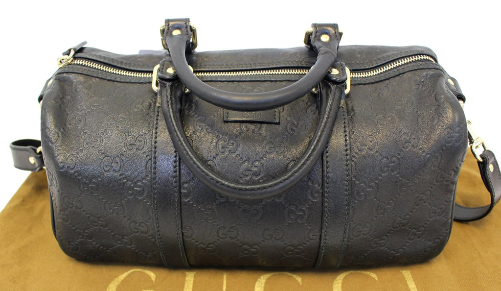 GUCCI Gucci Guccissima Leather Black Boston Bag 203696