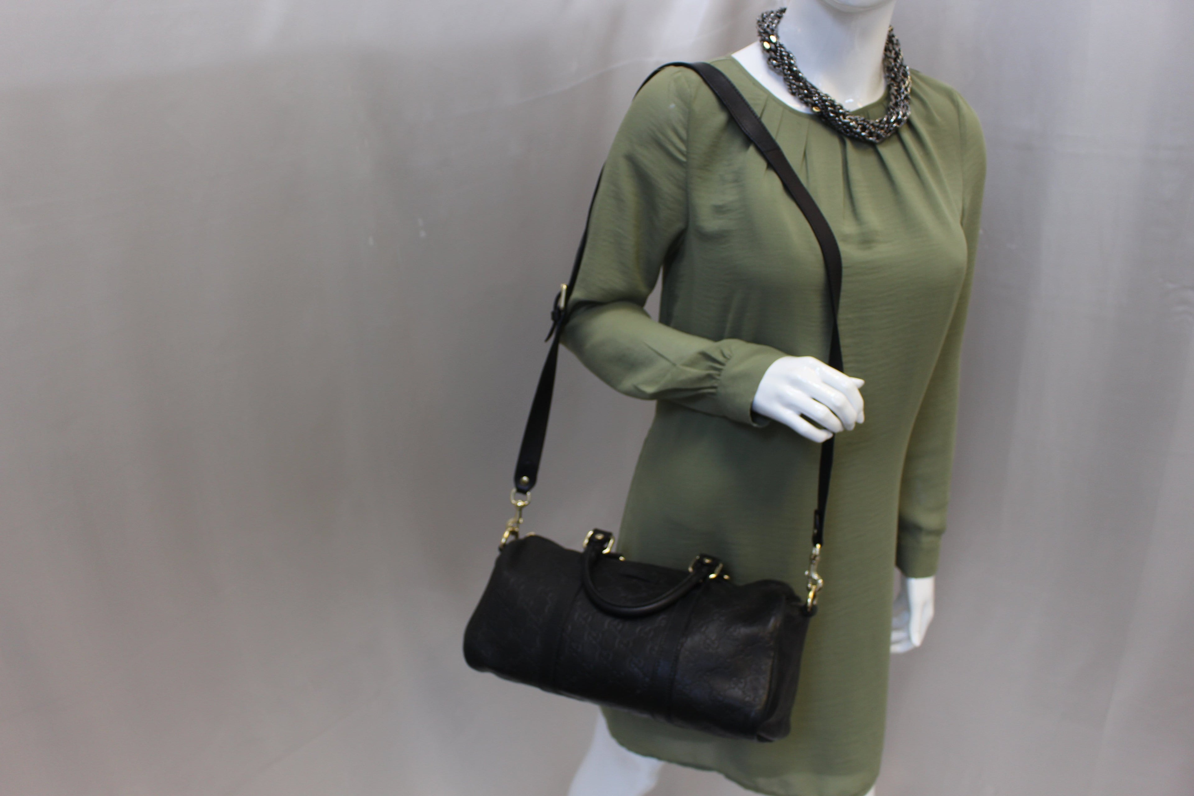 GUCCI Gucci Guccissima Leather Black Boston Bag 203696