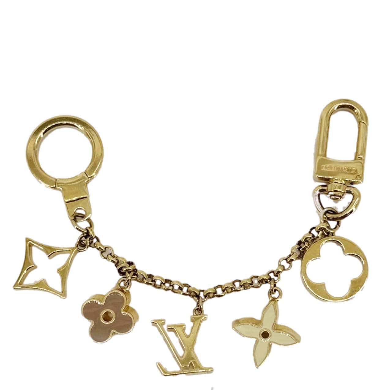 LOUIS VUITTON Fleur de Monogram Bag Charm Gold