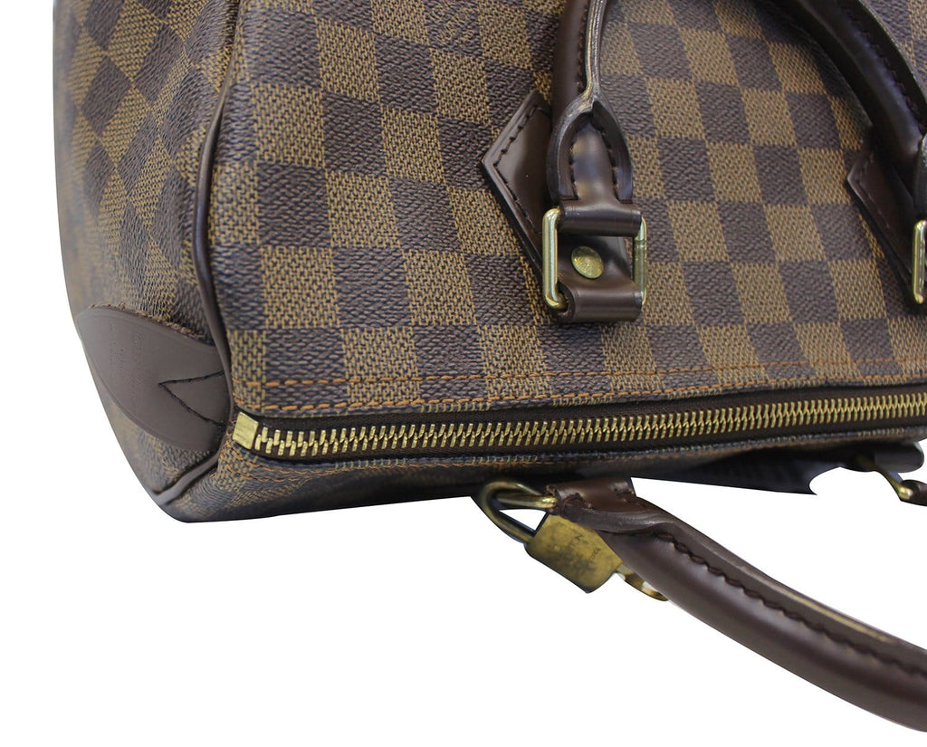 LOUIS VUITTON Damier Ebene Speedy 30 Brown Satchel Bag