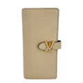 LOUIS VUITTON Grained Taurillon Leather Vertical Wallet Galet Beige