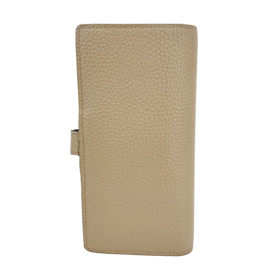 LOUIS VUITTON Grained Taurillon Leather Vertical Wallet Galet Beige