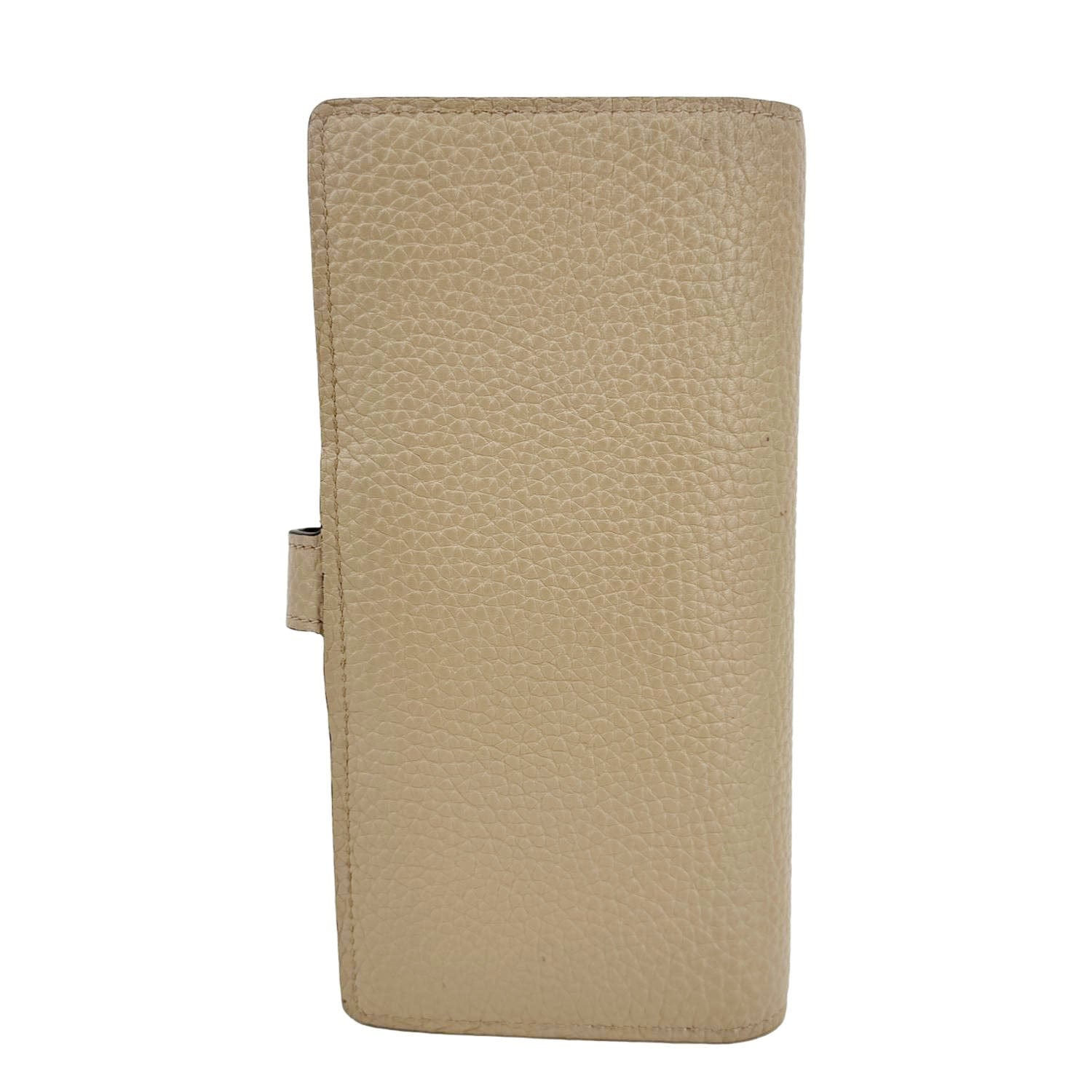LOUIS VUITTON Grained Taurillon Leather Vertical Wallet Galet Beige