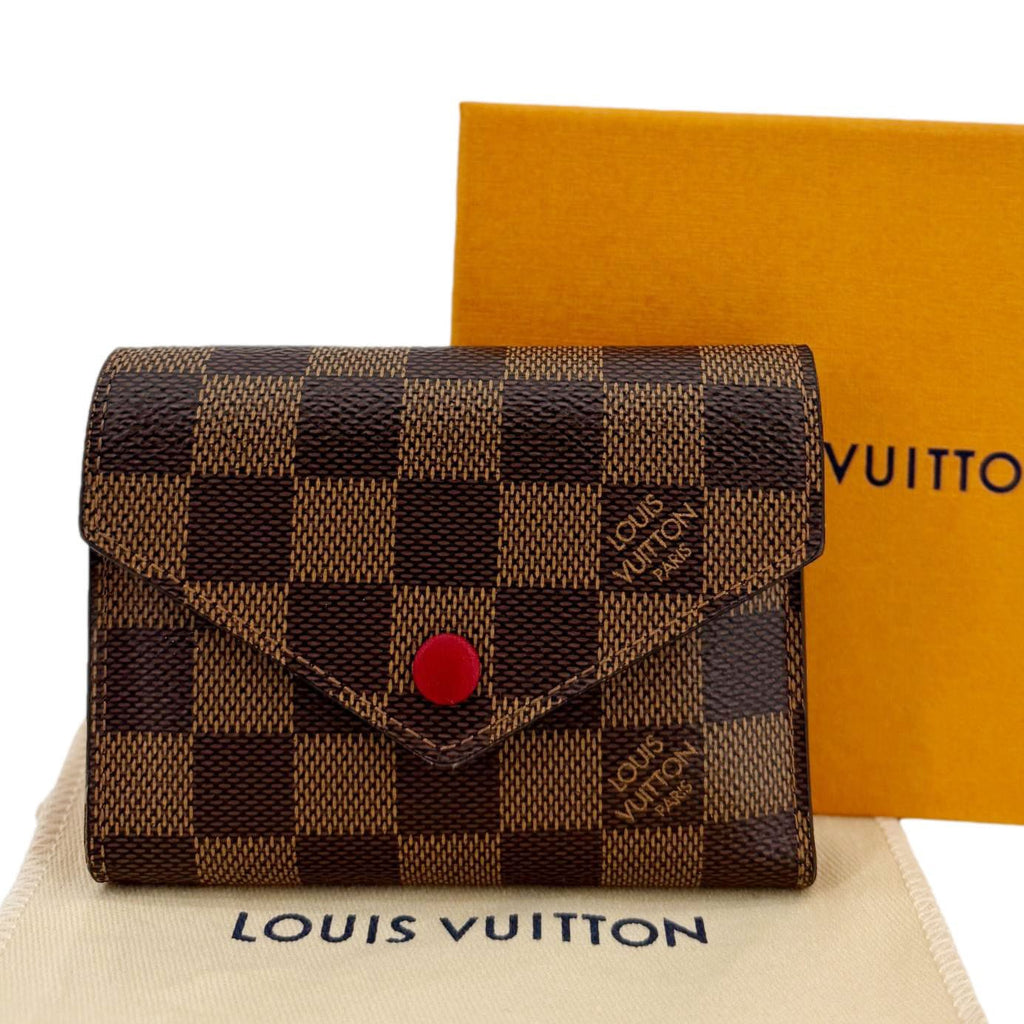 LOUIS VUITTON Victorine Damier Ebene Wallet Brown