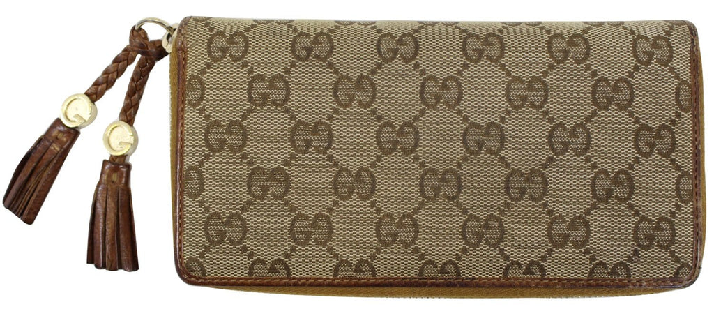 GUCCI Gucci Canvas Zip Around with Tassels Wallet 261393