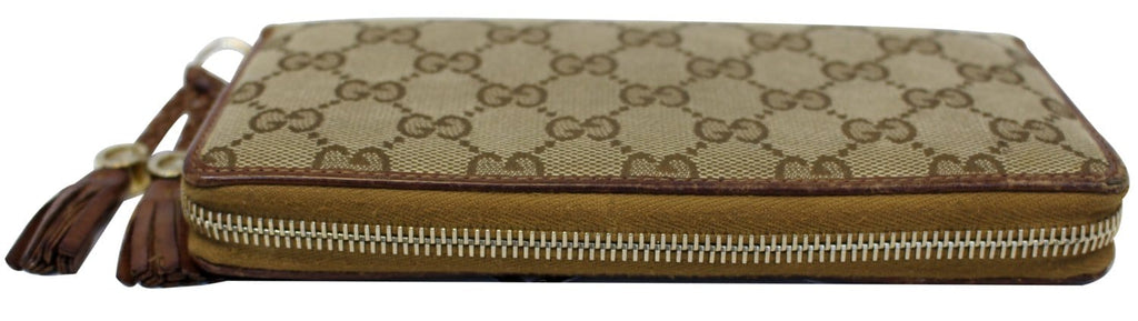GUCCI Gucci Canvas Zip Around with Tassels Wallet 261393