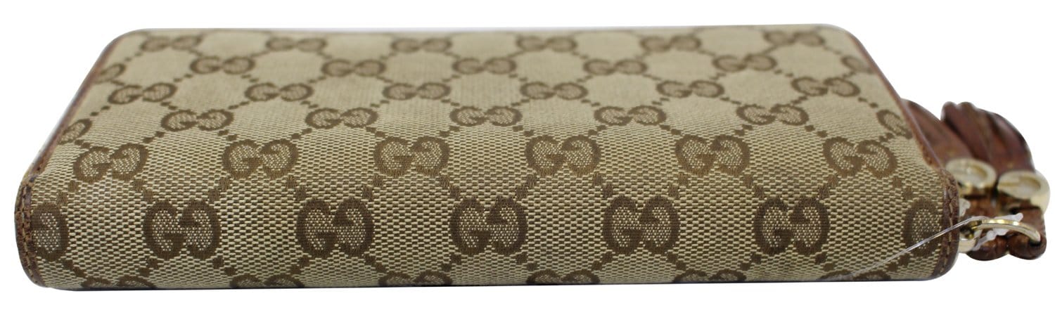 GUCCI Gucci Canvas Zip Around with Tassels Wallet 261393