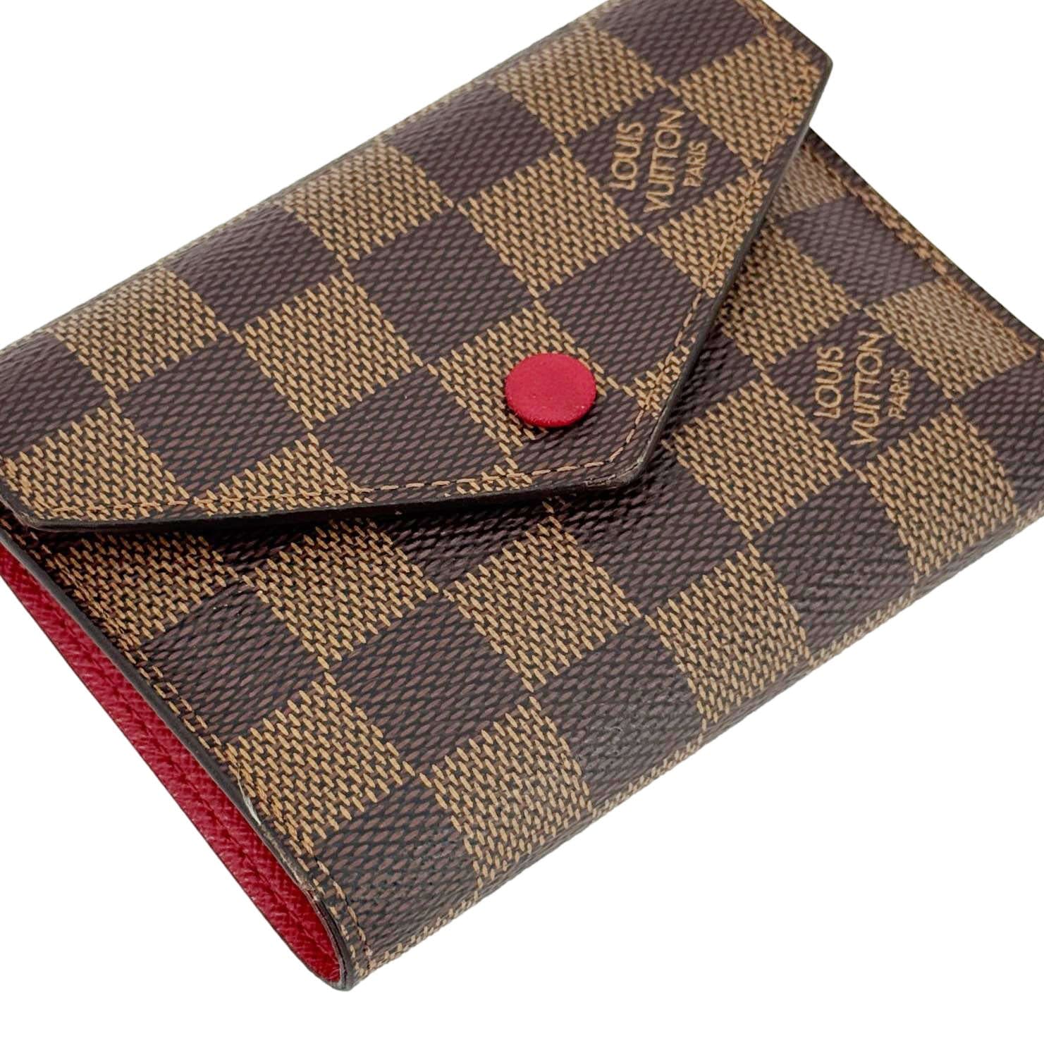 LOUIS VUITTON Victorine Damier Ebene Wallet Brown