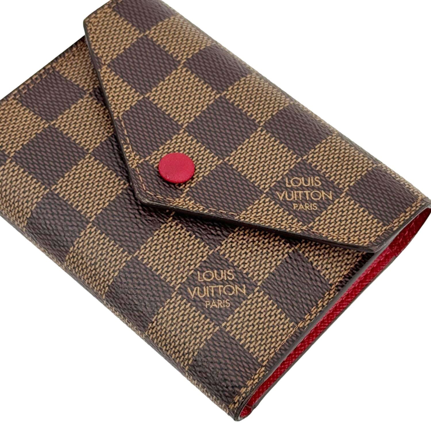 LOUIS VUITTON Victorine Damier Ebene Wallet Brown