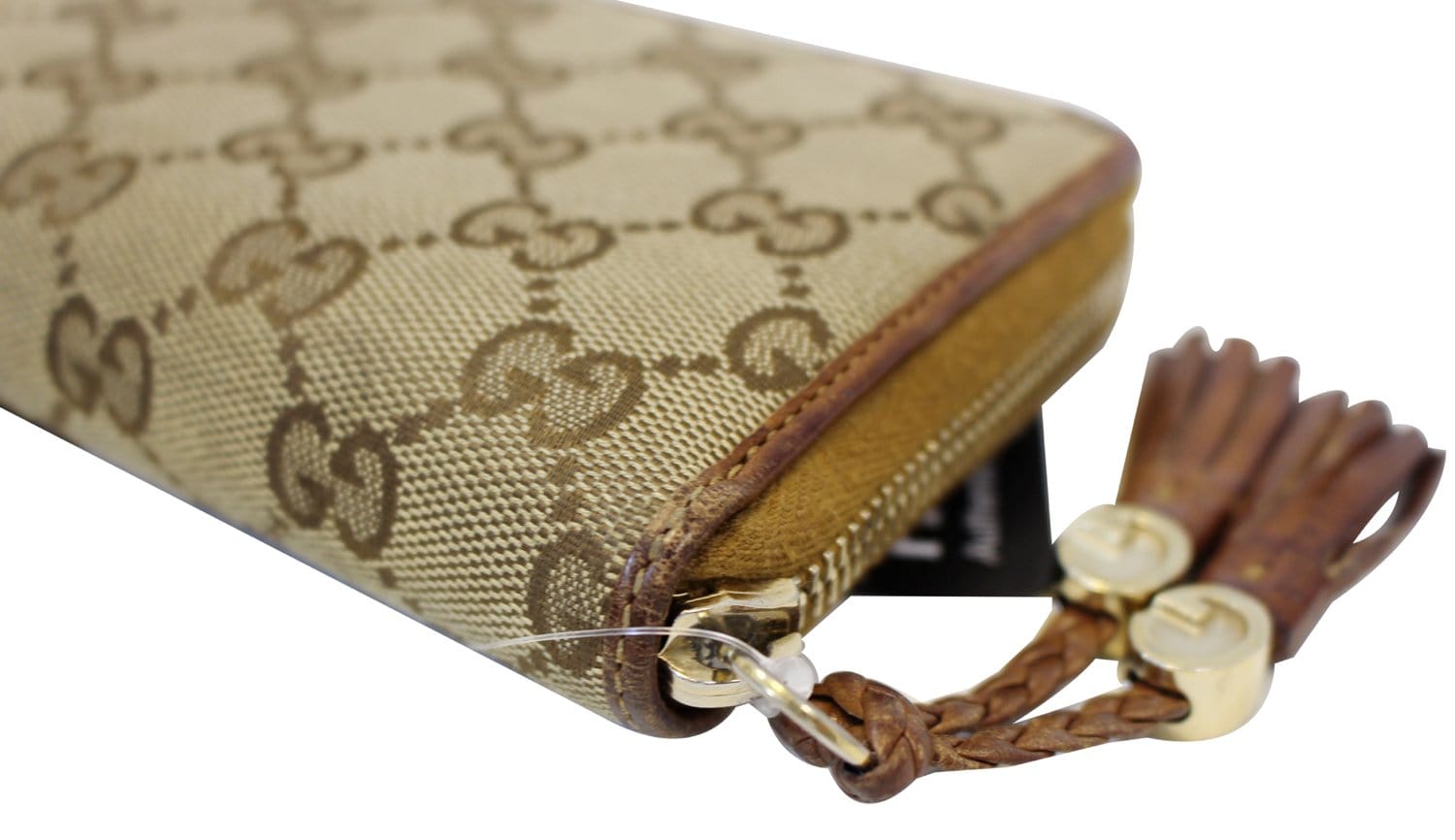 GUCCI Gucci Canvas Zip Around with Tassels Wallet 261393
