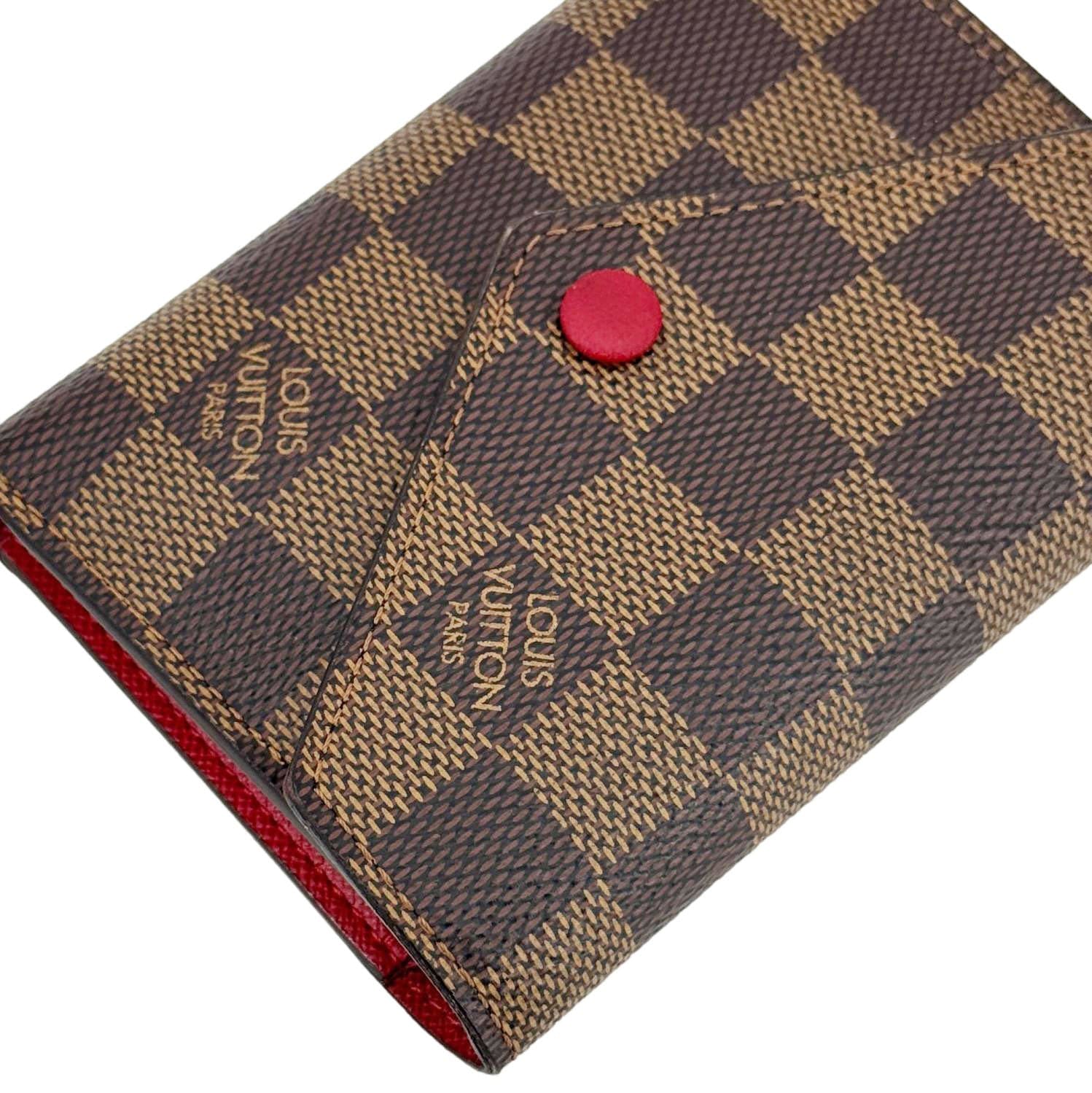 LOUIS VUITTON Victorine Damier Ebene Wallet Brown