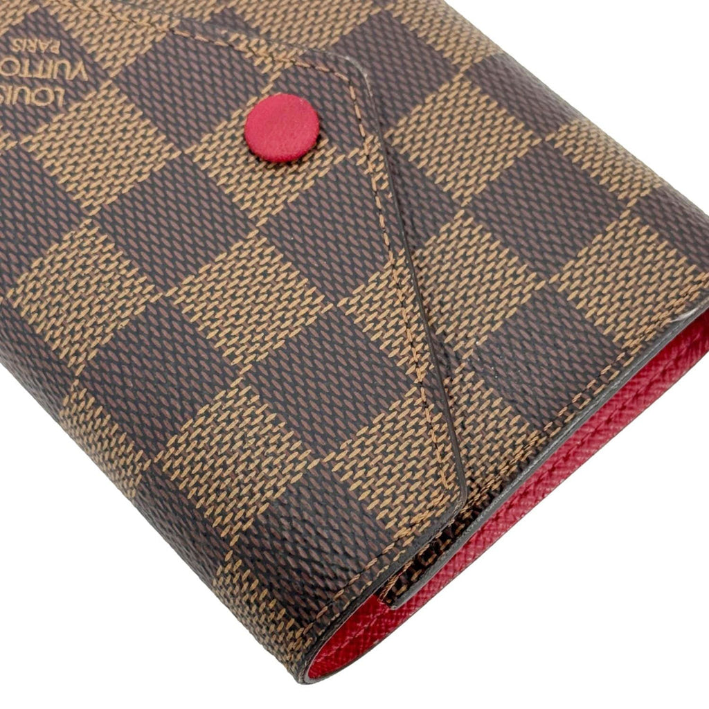 LOUIS VUITTON Victorine Damier Ebene Wallet Brown