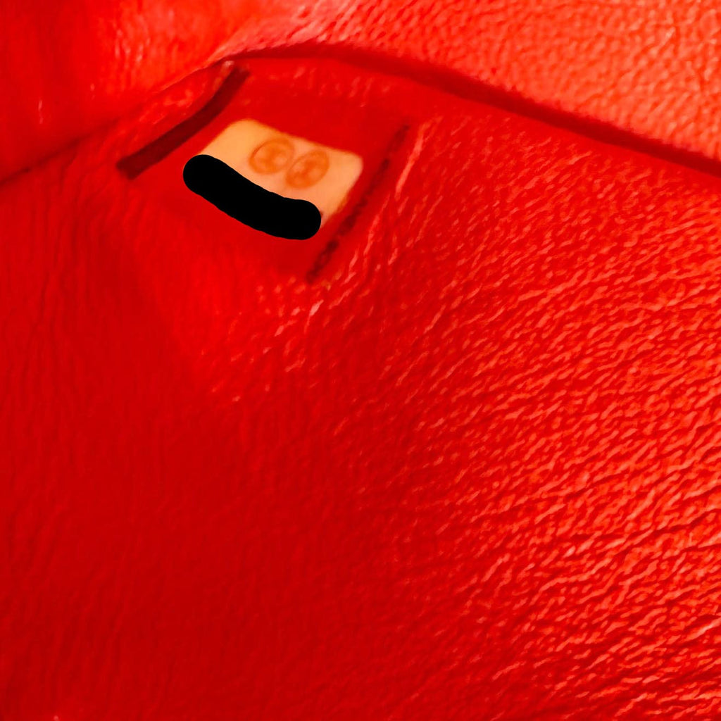 Chanel Classic Double Flap Medium Chevron Leather Shoulder Bag Orange