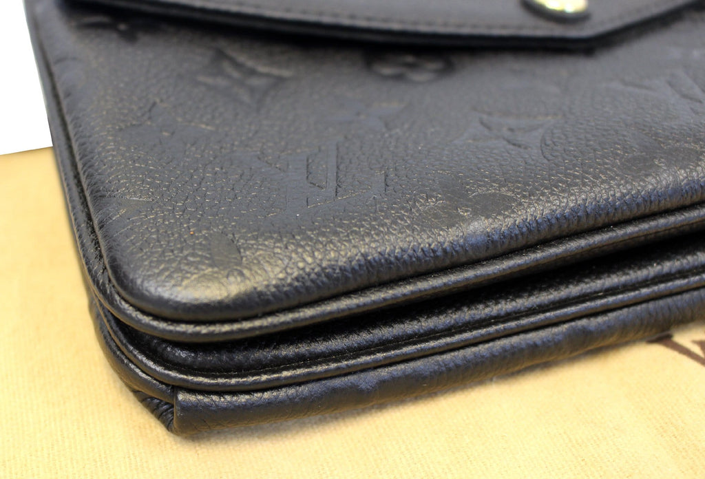 LOUIS VUITTON Black Monogram Empreinte Leather Twice Crossbody Bag